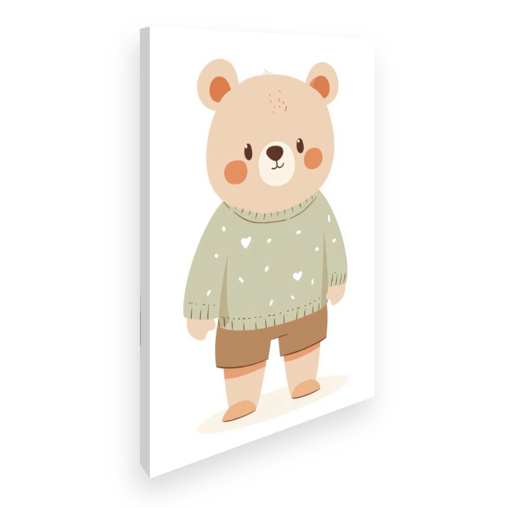 Tableau imprimé pour enfants 'Ours mignon doux'