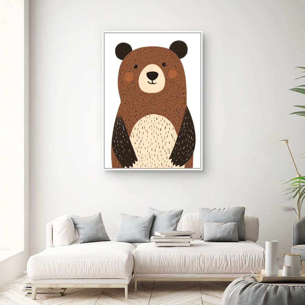 Tableau imprimé pour enfants 'Ours mignon'
