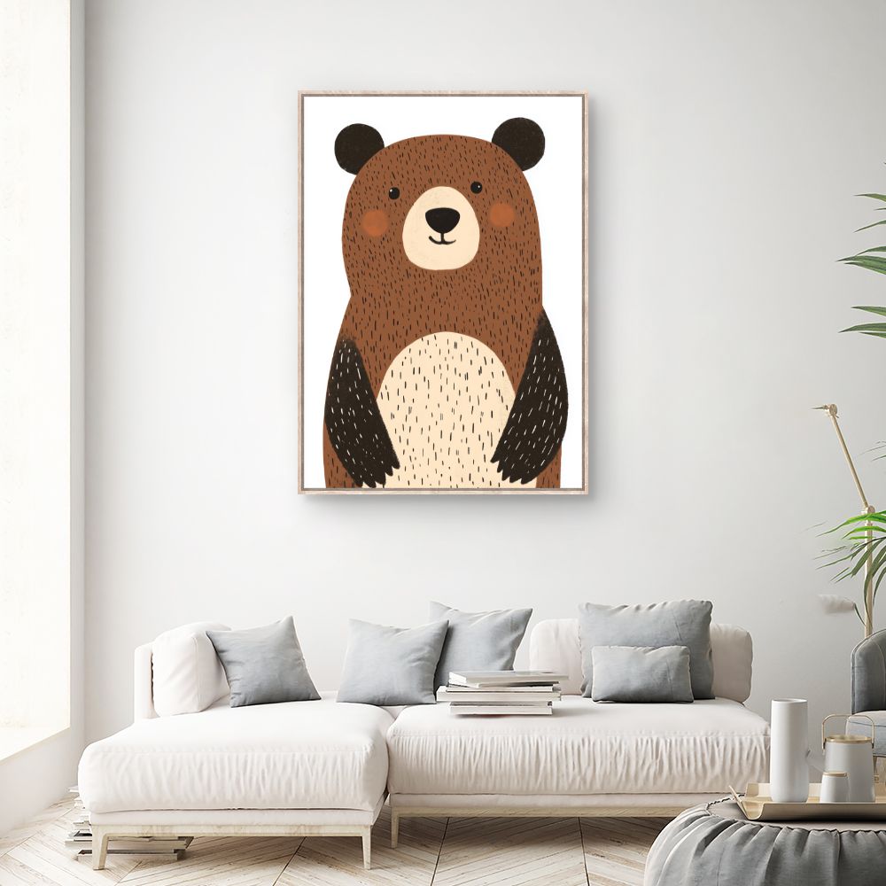 Tableau imprimé pour enfants 'Ours mignon'