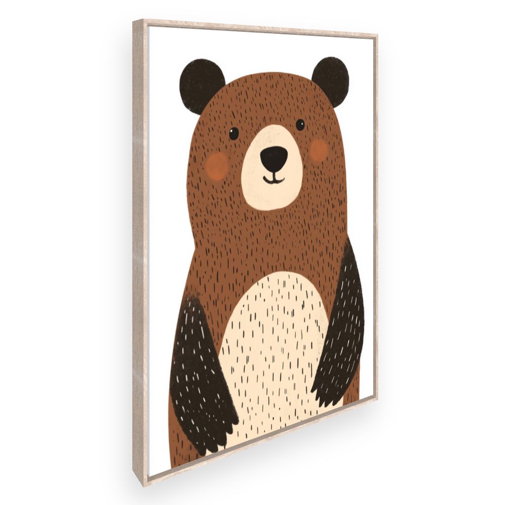 Tableau imprimé pour enfants 'Ours mignon'