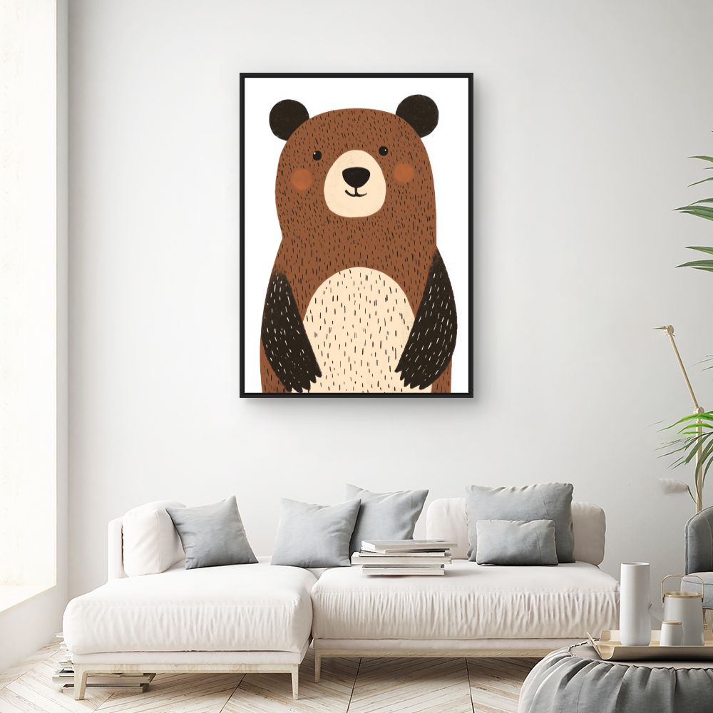 Tableau imprimé pour enfants 'Ours mignon'
