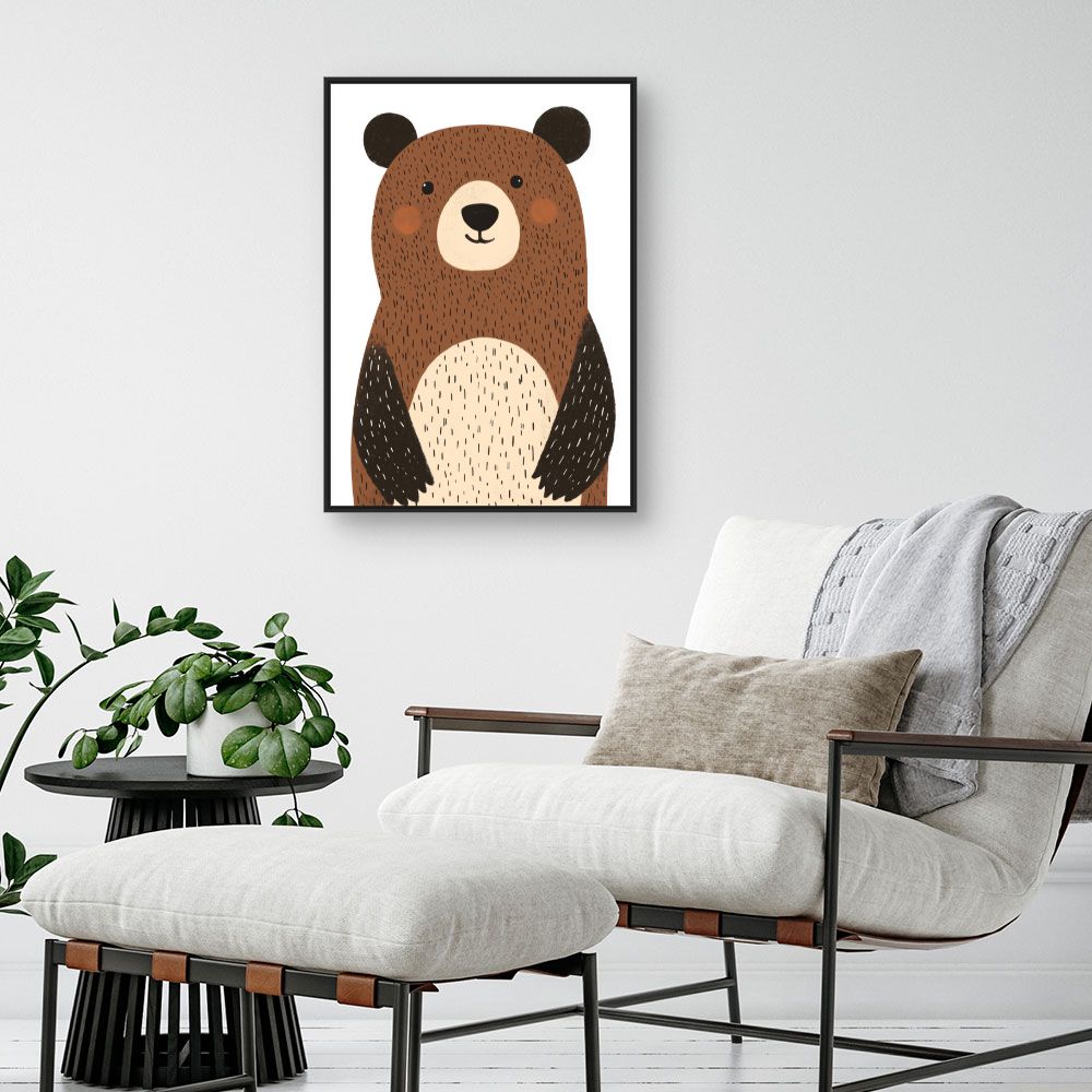 Tableau imprimé pour enfants 'Ours mignon'