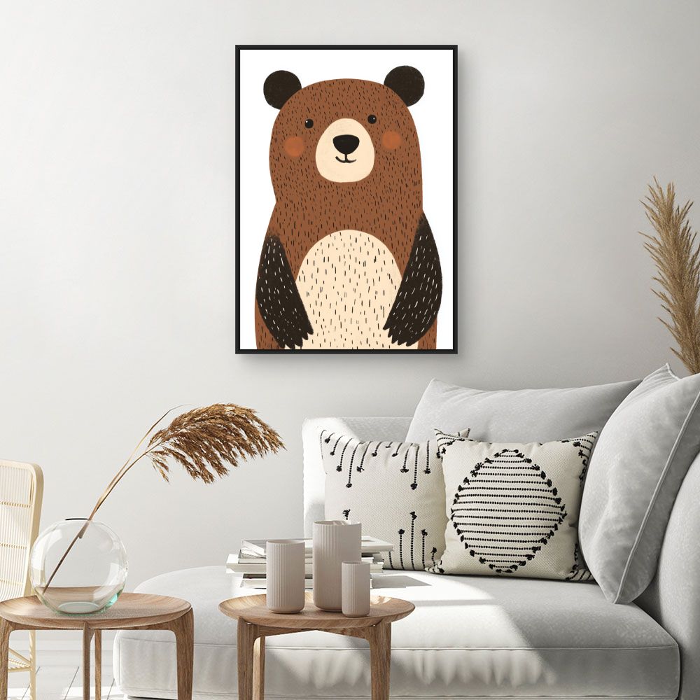 Tableau imprimé pour enfants 'Ours mignon'