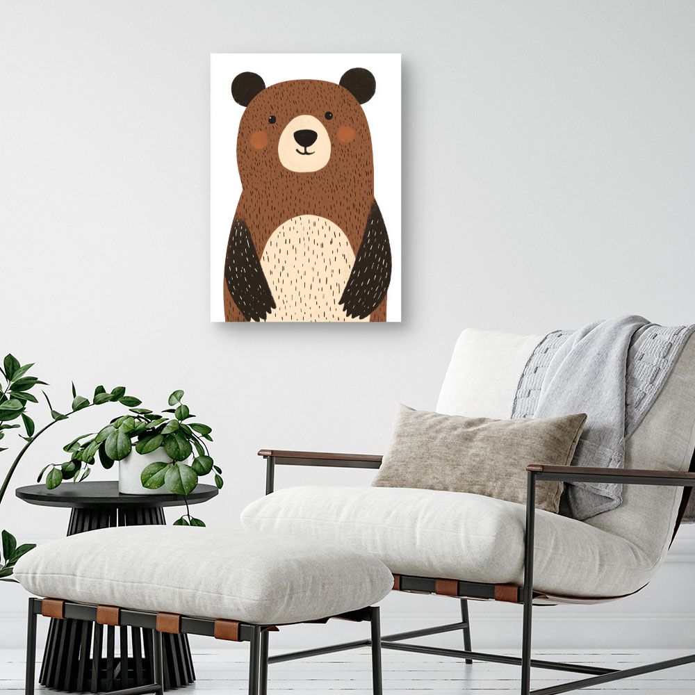Tableau imprimé pour enfants 'Ours mignon'