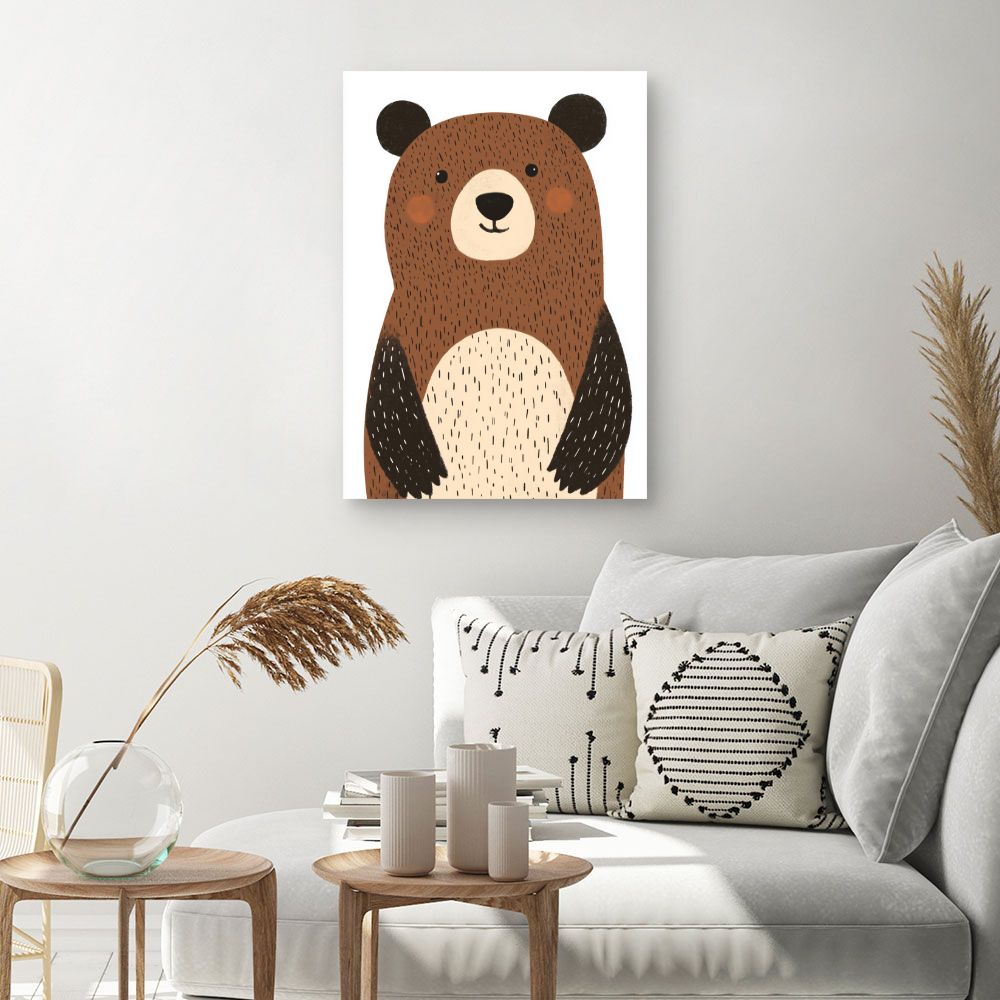 Tableau imprimé pour enfants 'Ours mignon'