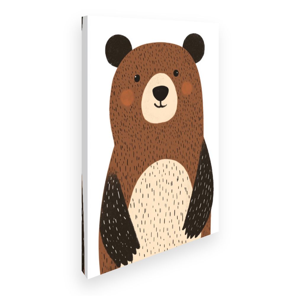 Tableau imprimé pour enfants 'Ours mignon'