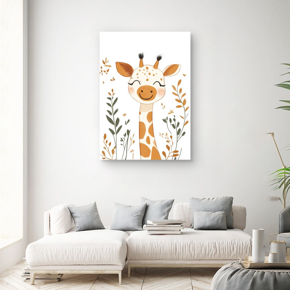Tableau imprimé pour enfants 'Giraffe joyeuse'