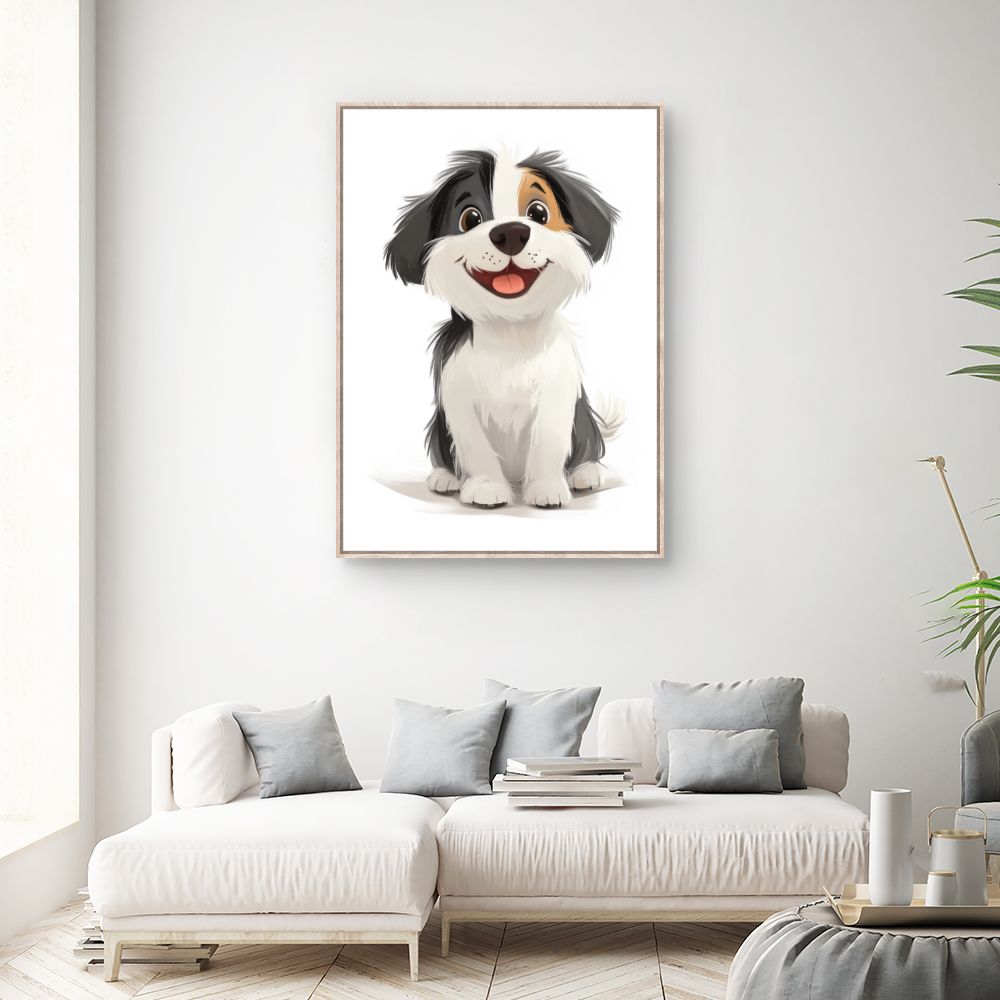 Tableau 'Chien joyeux'