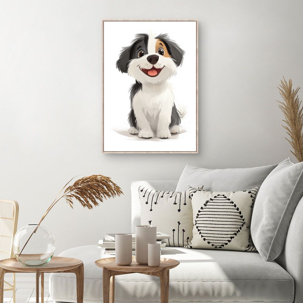 Tableau 'Chien joyeux'