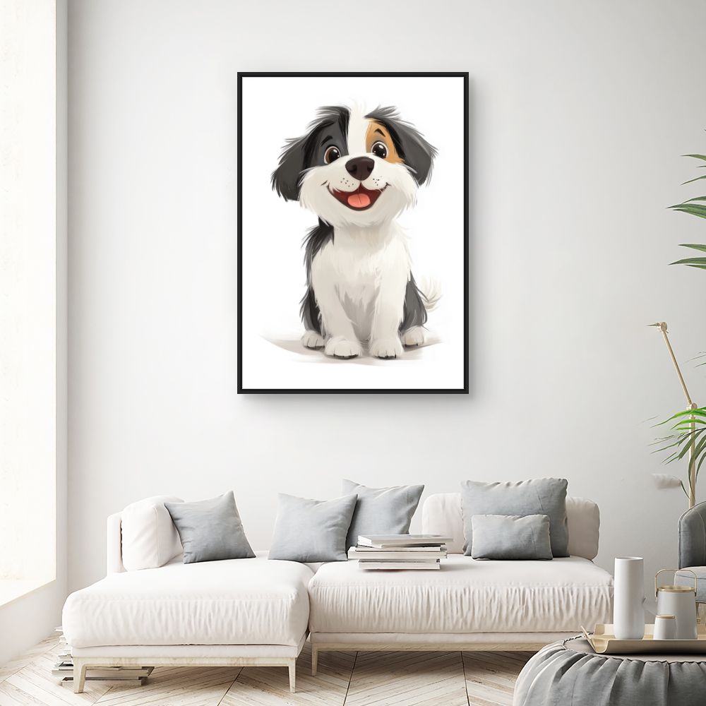 Tableau 'Chien joyeux'