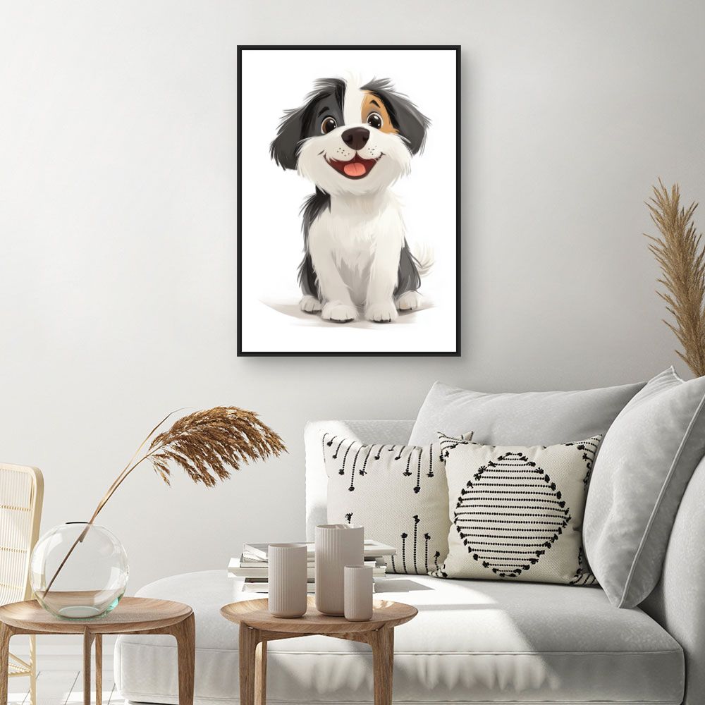 Tableau 'Chien joyeux'