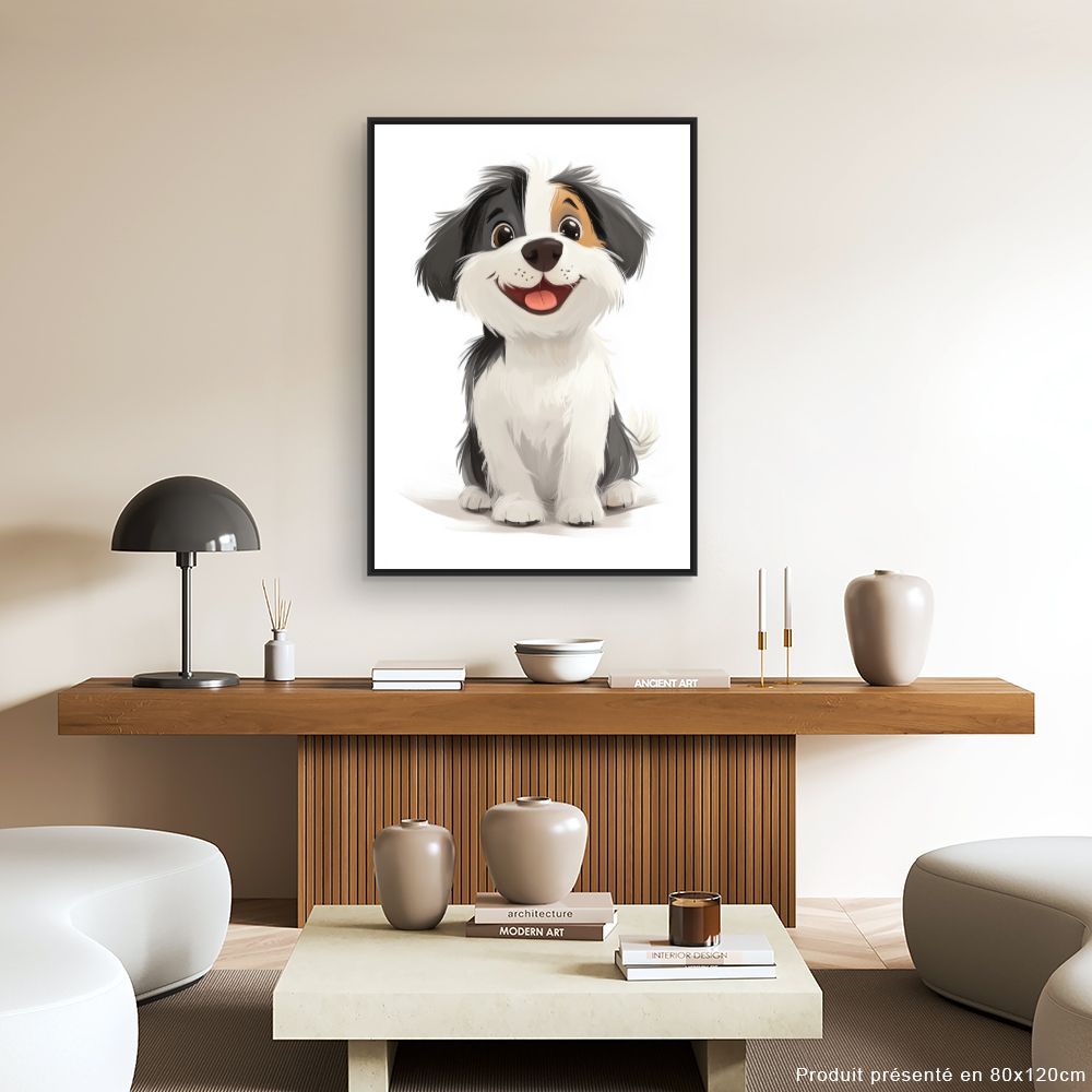 Tableau 'Chien joyeux'