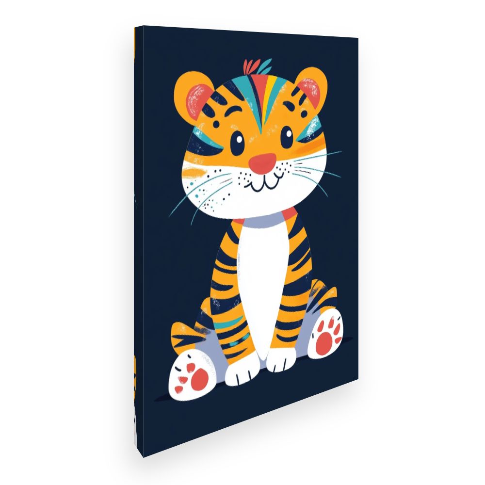 Tableau imprimé pour enfants 'Tigre adorable'