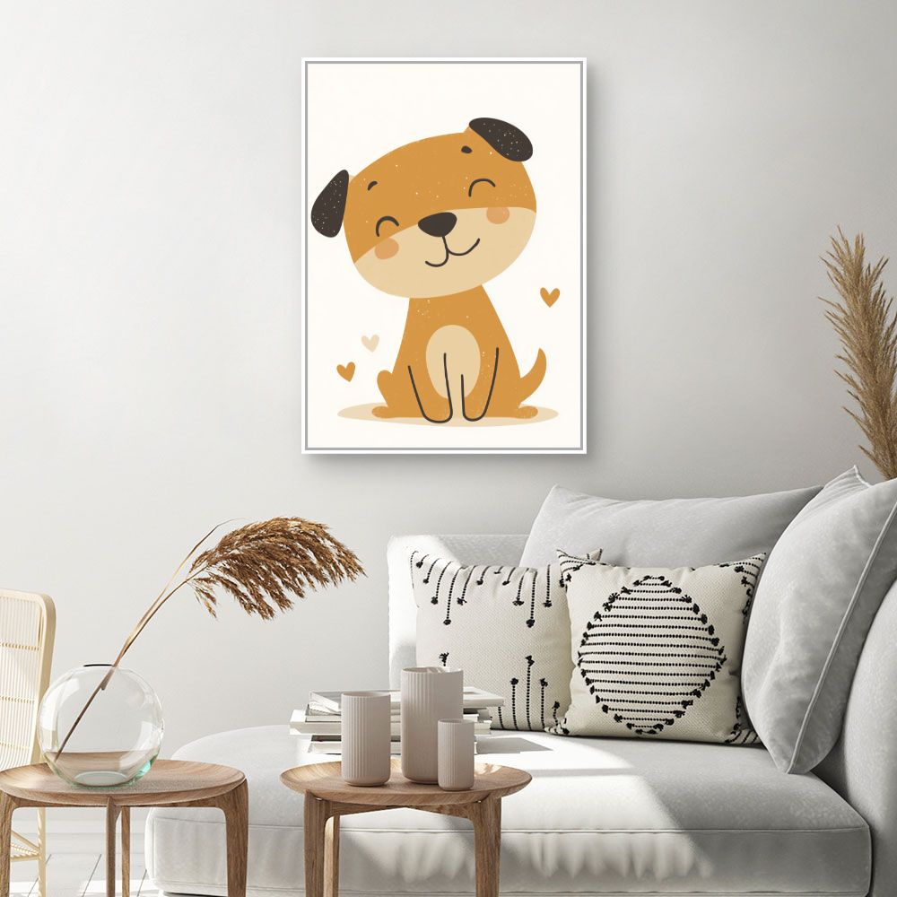 Tableau imprimé pour enfants 'Chiot adorable'