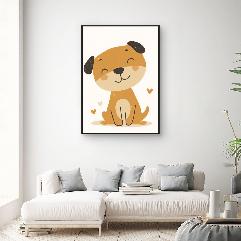 Tableau imprimé pour enfants 'Chiot adorable'