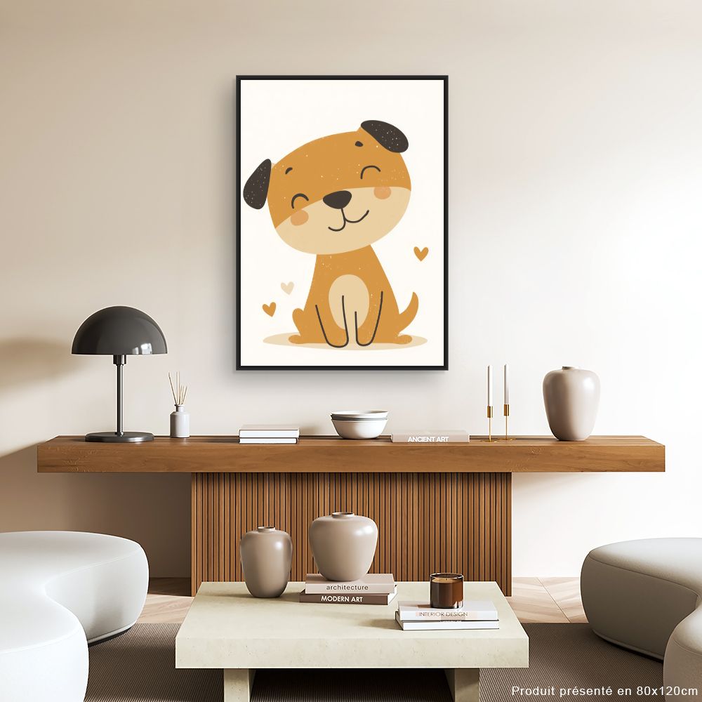 Tableau imprimé pour enfants 'Chiot adorable'