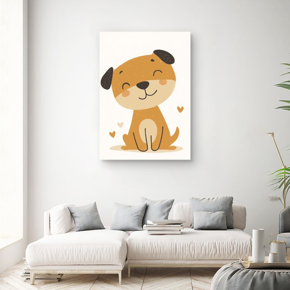 Tableau imprimé pour enfants 'Chiot adorable'