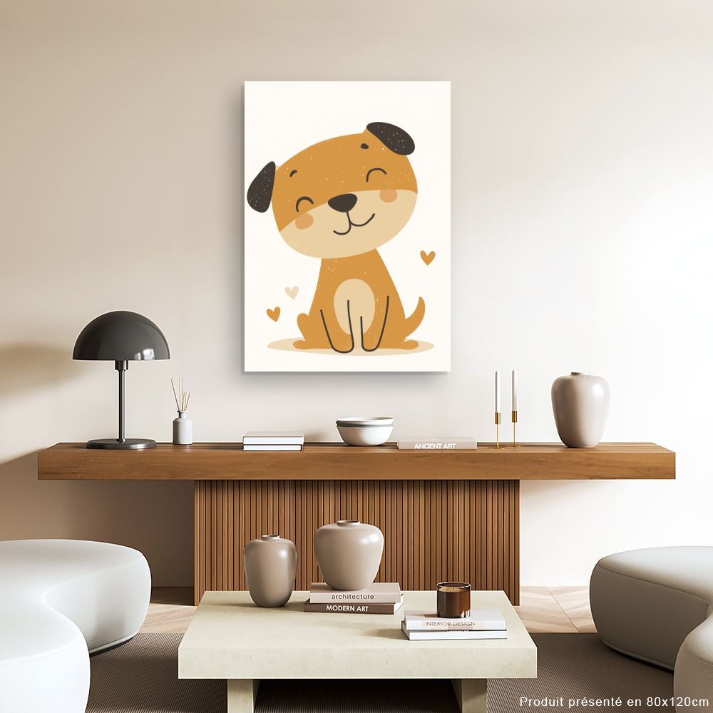 Tableau imprimé pour enfants 'Chiot adorable'