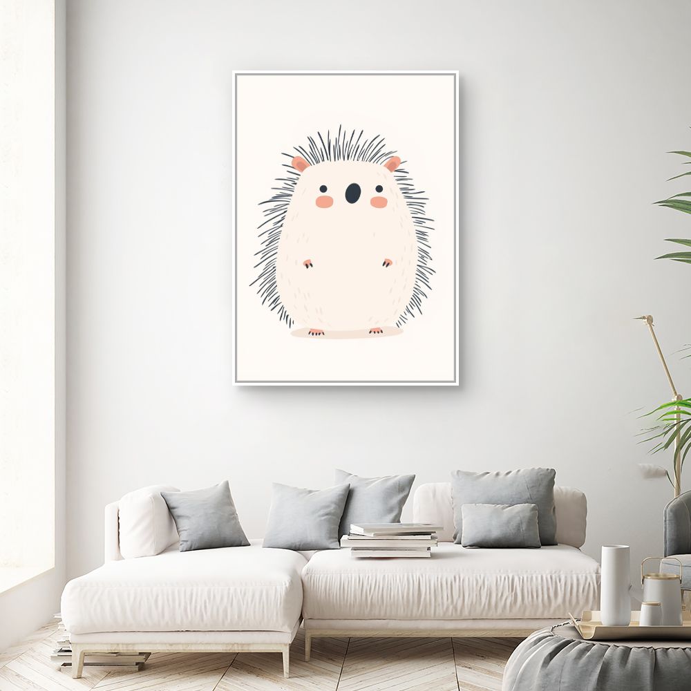 Tableau imprimé pour enfants 'Hérisson mignon'