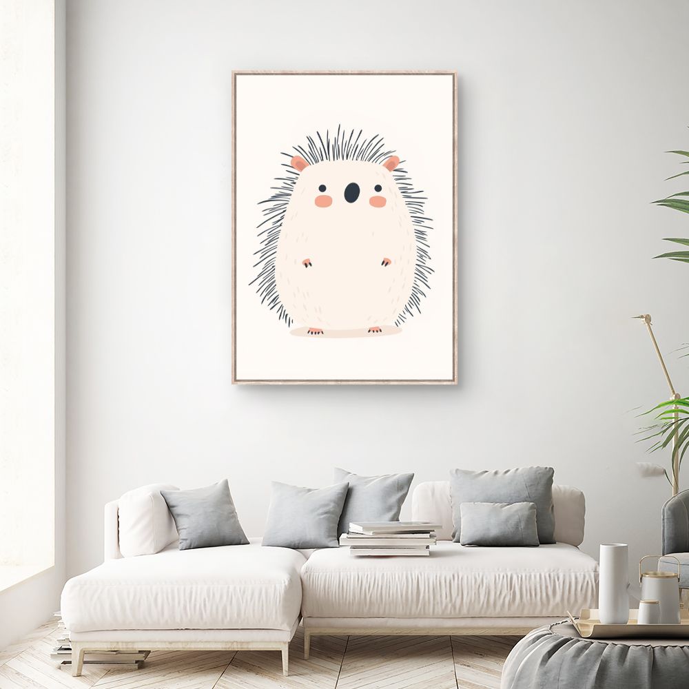 Tableau imprimé pour enfants 'Hérisson mignon'