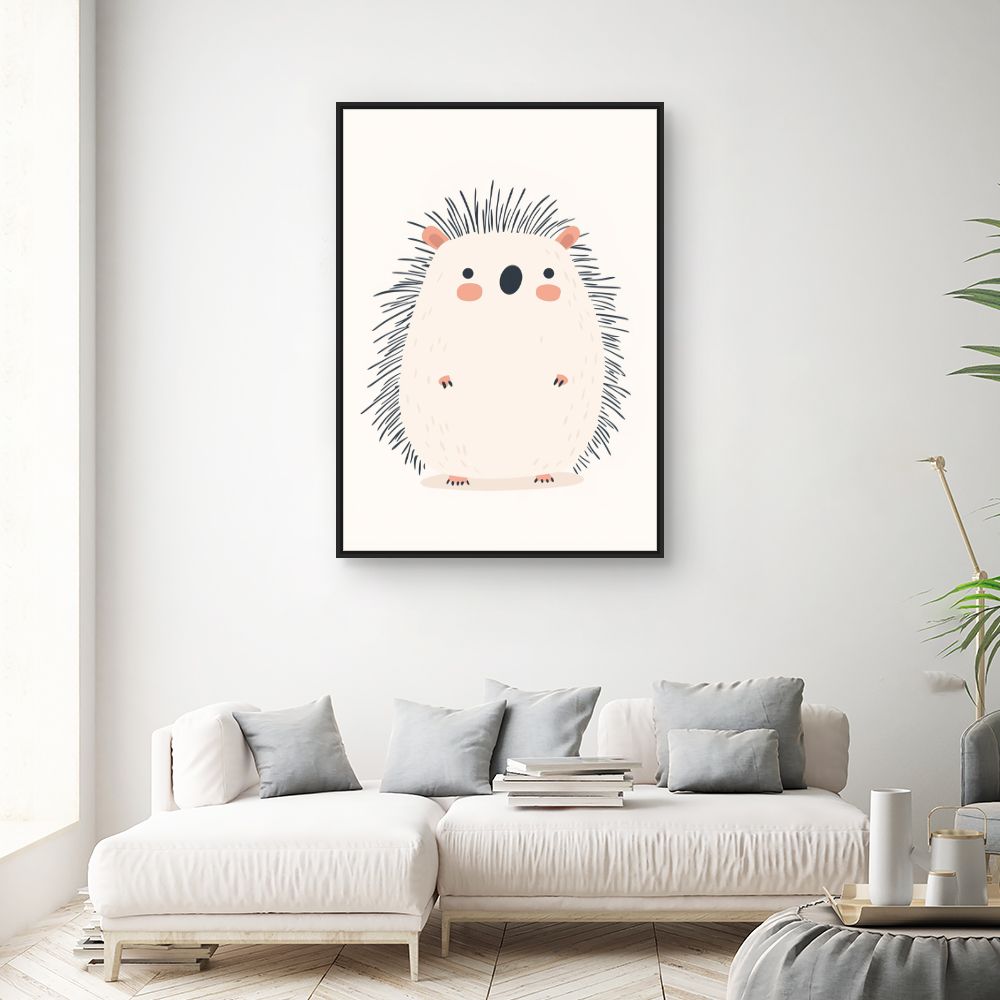 Tableau imprimé pour enfants 'Hérisson mignon'