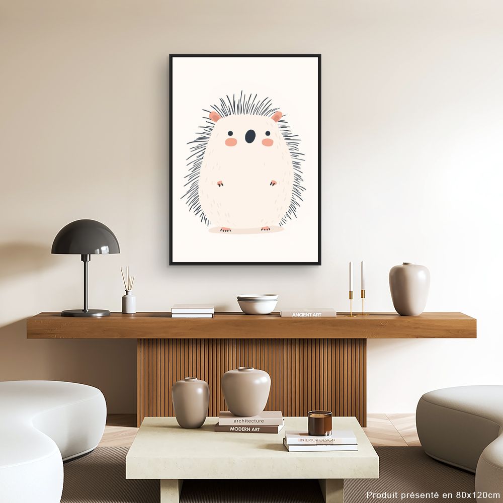 Tableau imprimé pour enfants 'Hérisson mignon'