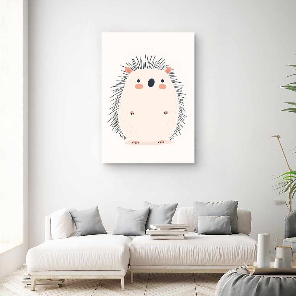 Tableau imprimé pour enfants 'Hérisson mignon'