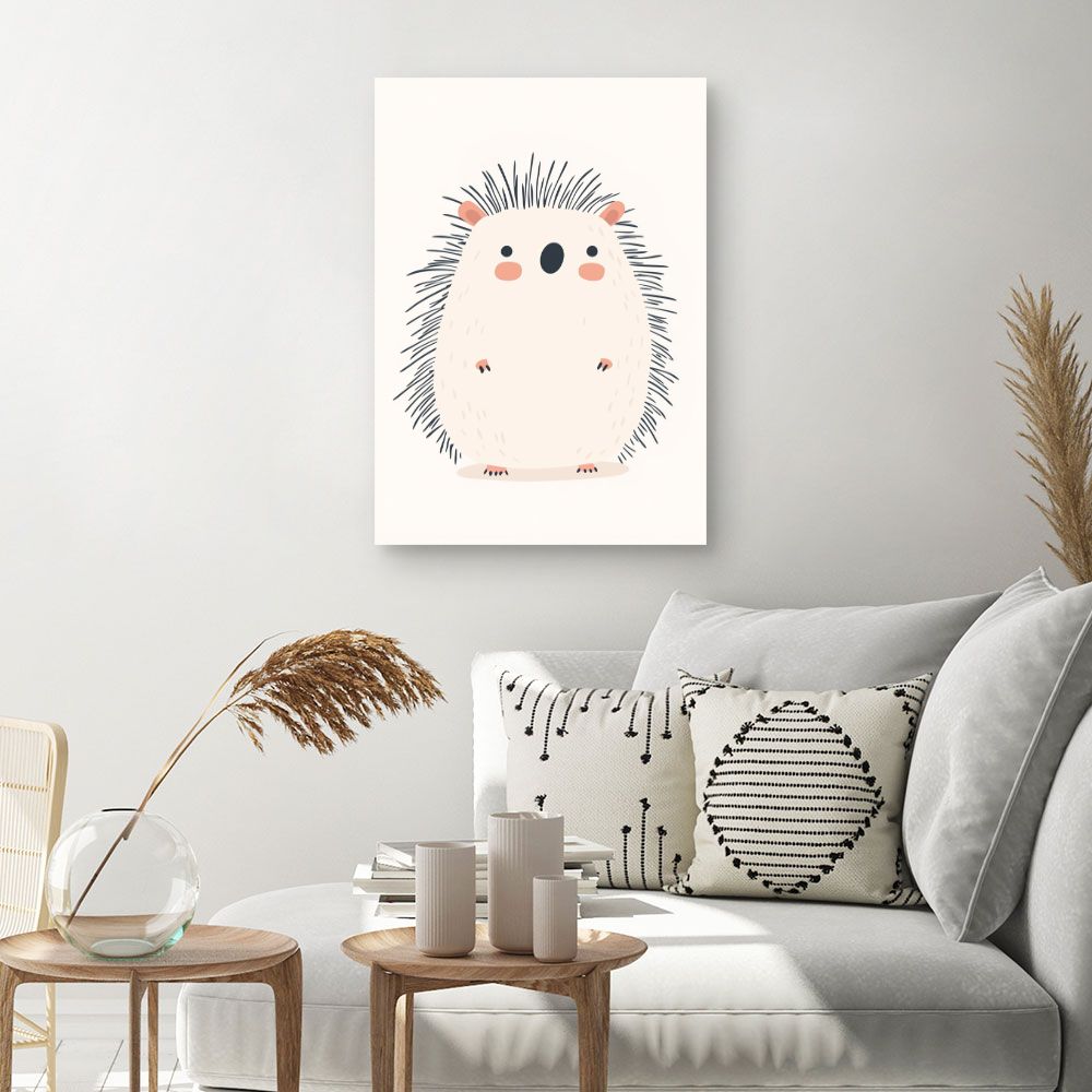 Tableau imprimé pour enfants 'Hérisson mignon'