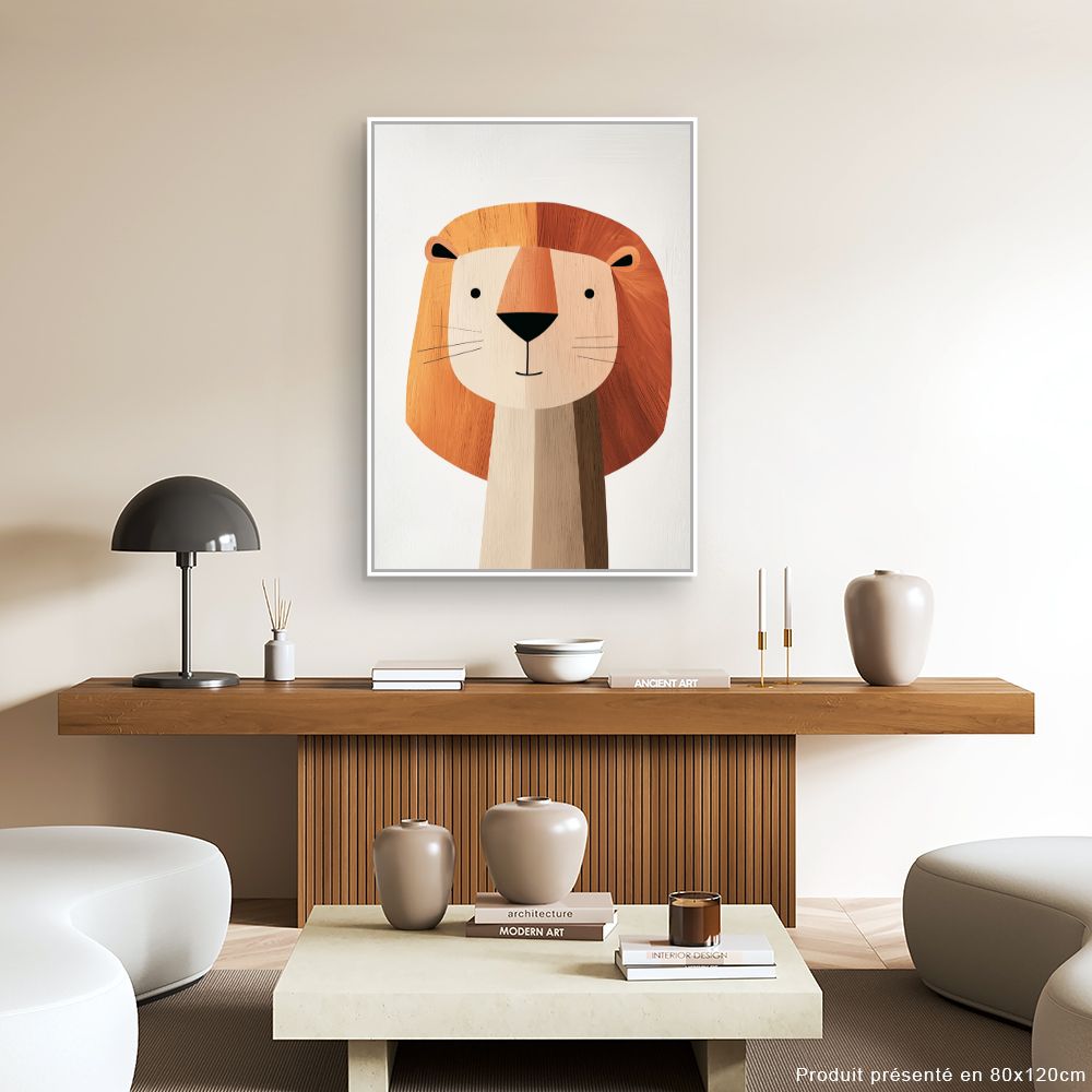 Tableau imprimé pour enfants 'Lion mignon'