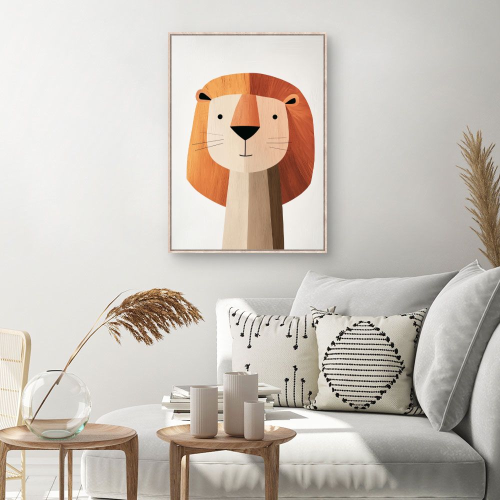 Tableau imprimé pour enfants 'Lion mignon'
