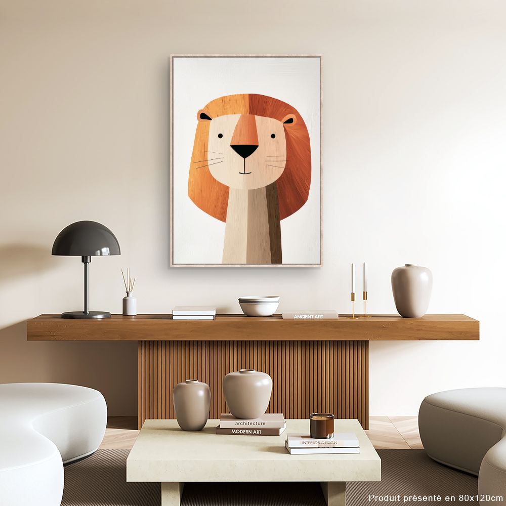 Tableau imprimé pour enfants 'Lion mignon'