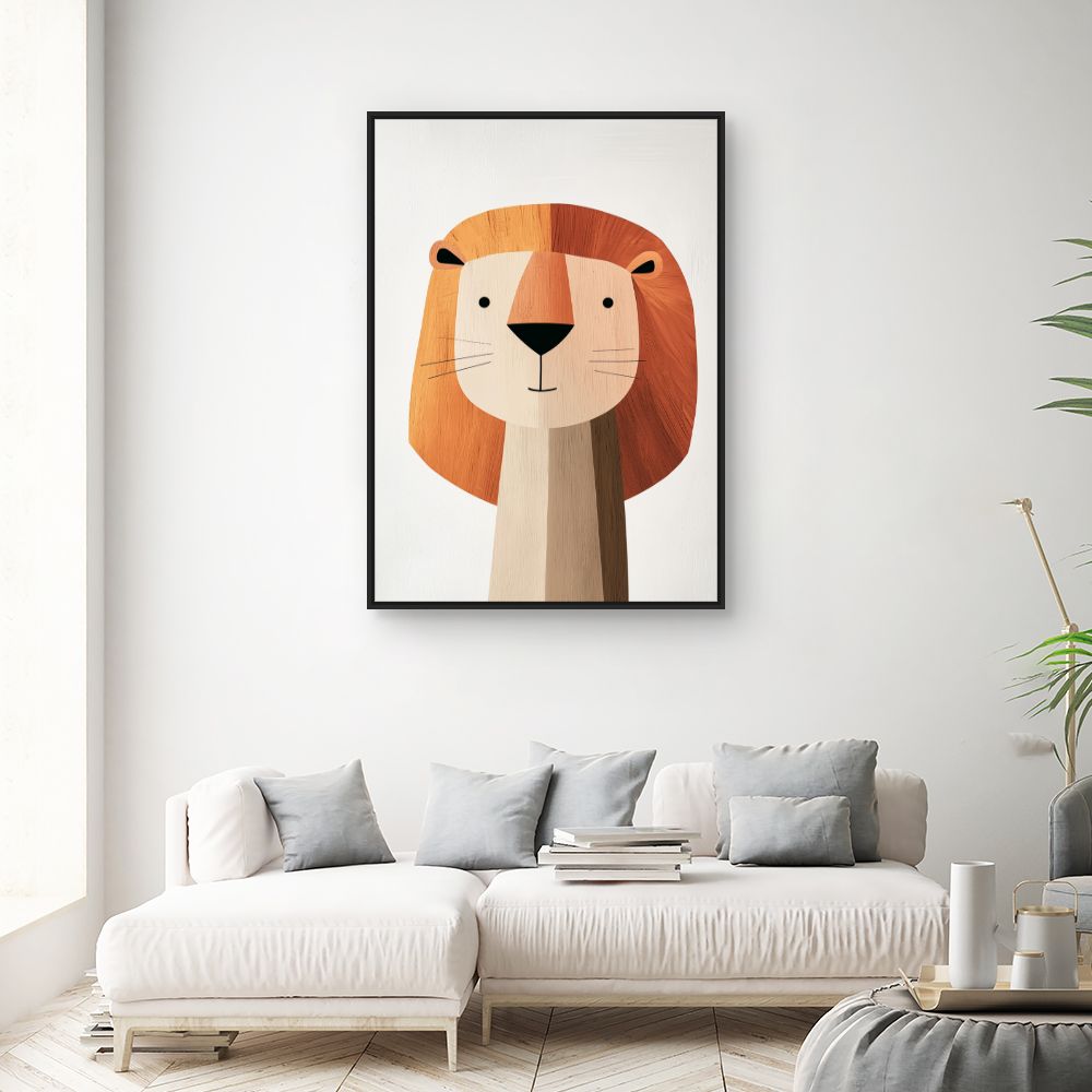 Tableau imprimé pour enfants 'Lion mignon'