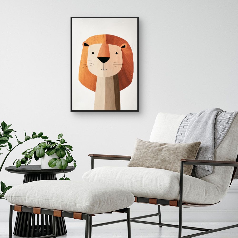 Tableau imprimé pour enfants 'Lion mignon'