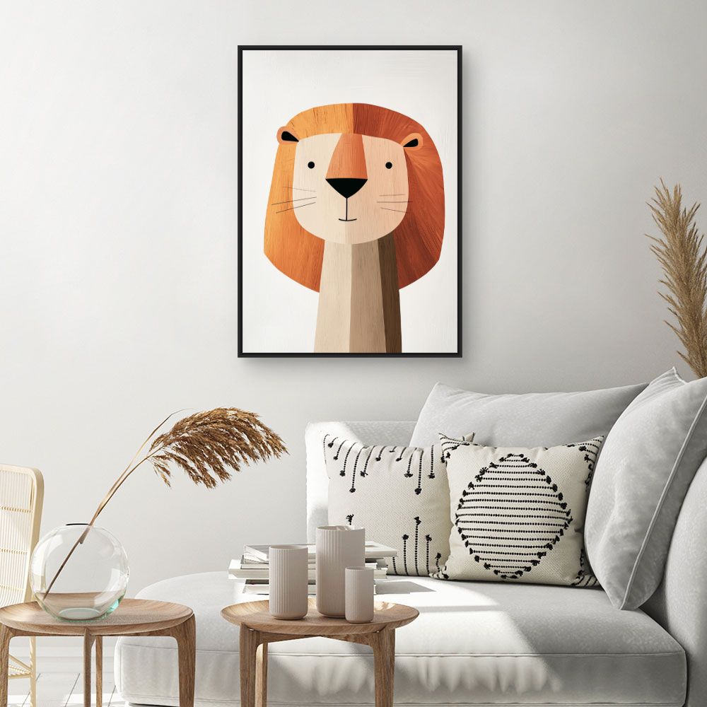 Tableau imprimé pour enfants 'Lion mignon'