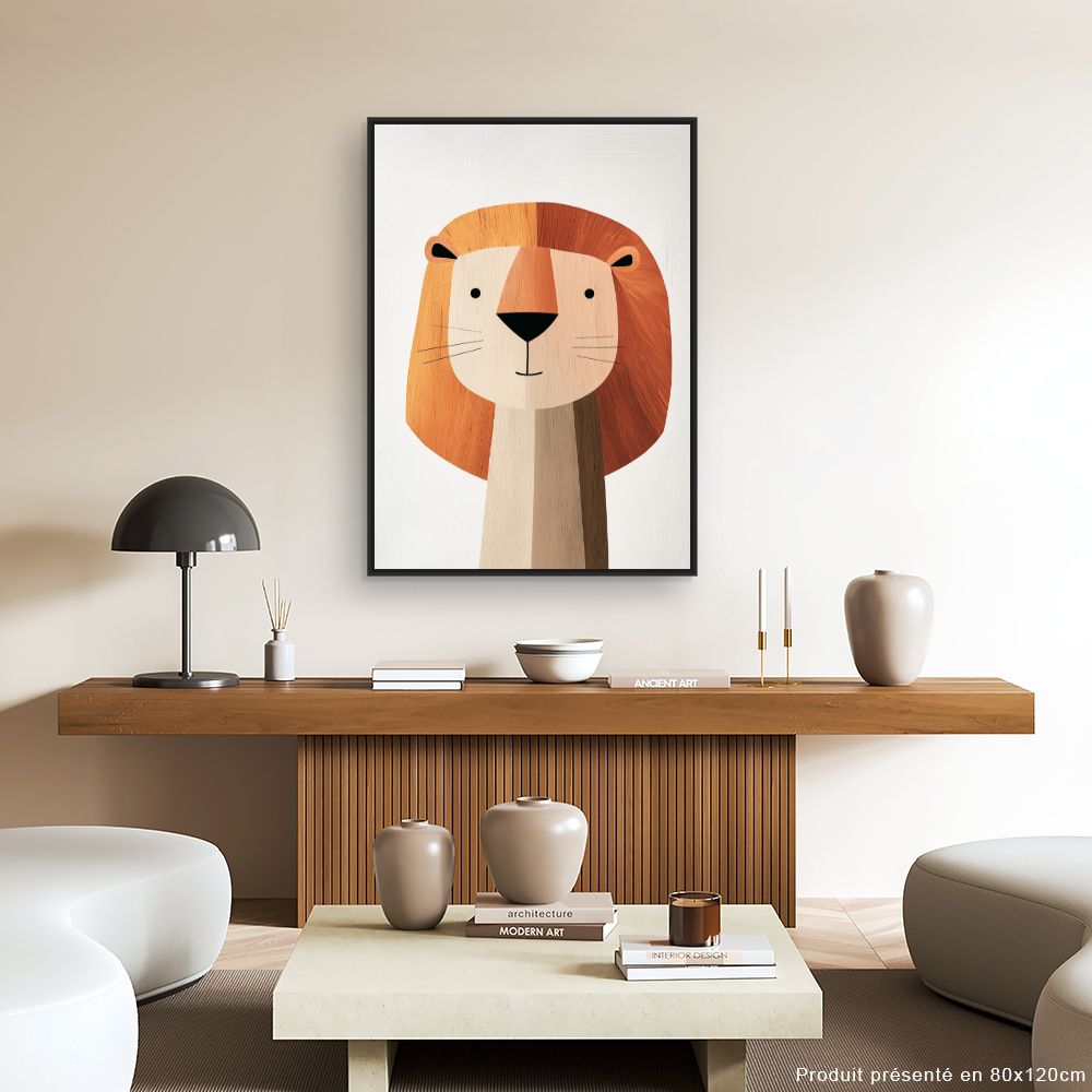 Tableau imprimé pour enfants 'Lion mignon'