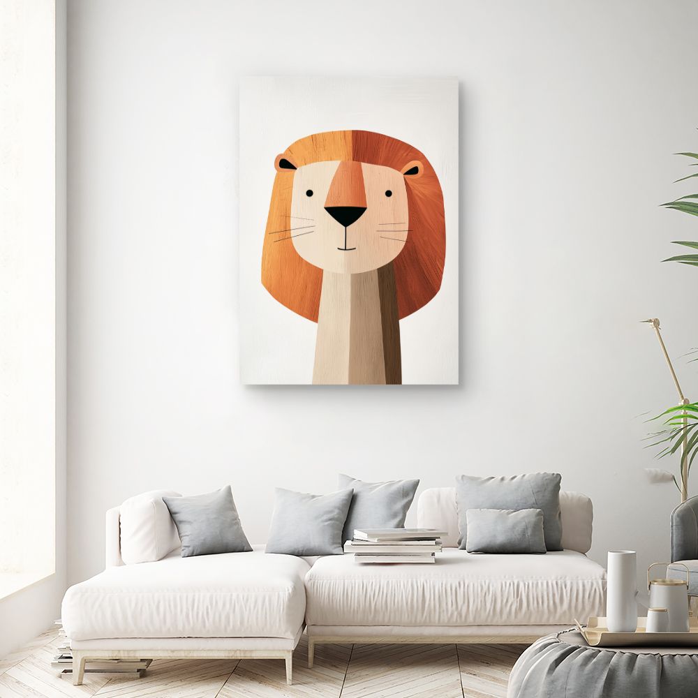 Tableau imprimé pour enfants 'Lion mignon'