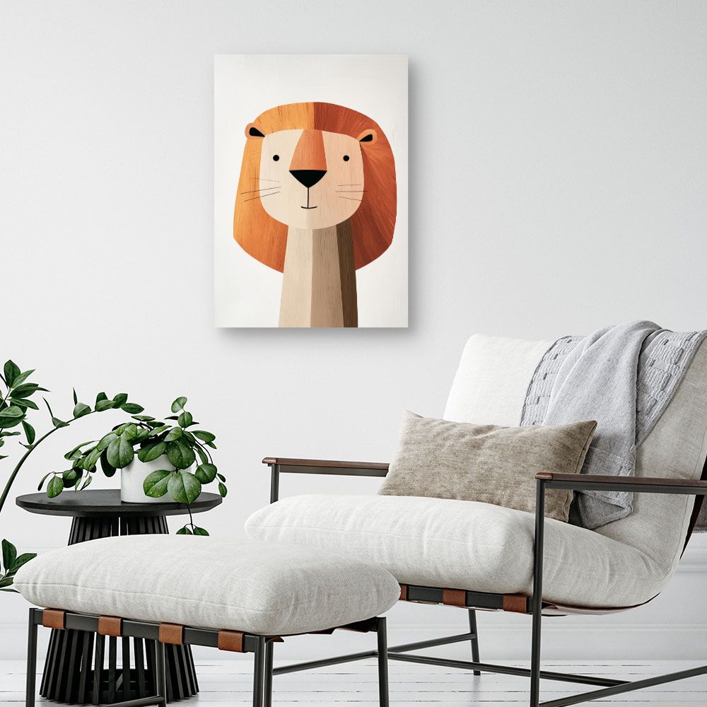 Tableau imprimé pour enfants 'Lion mignon'