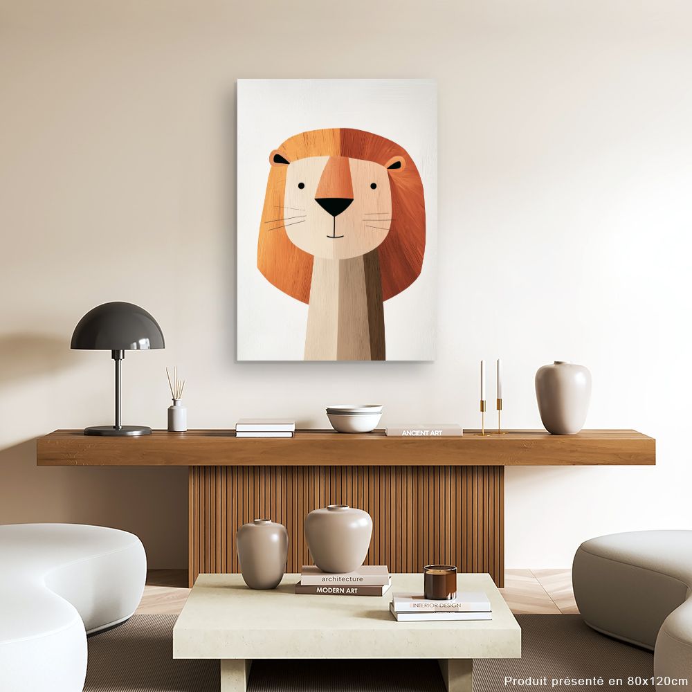 Tableau imprimé pour enfants 'Lion mignon'