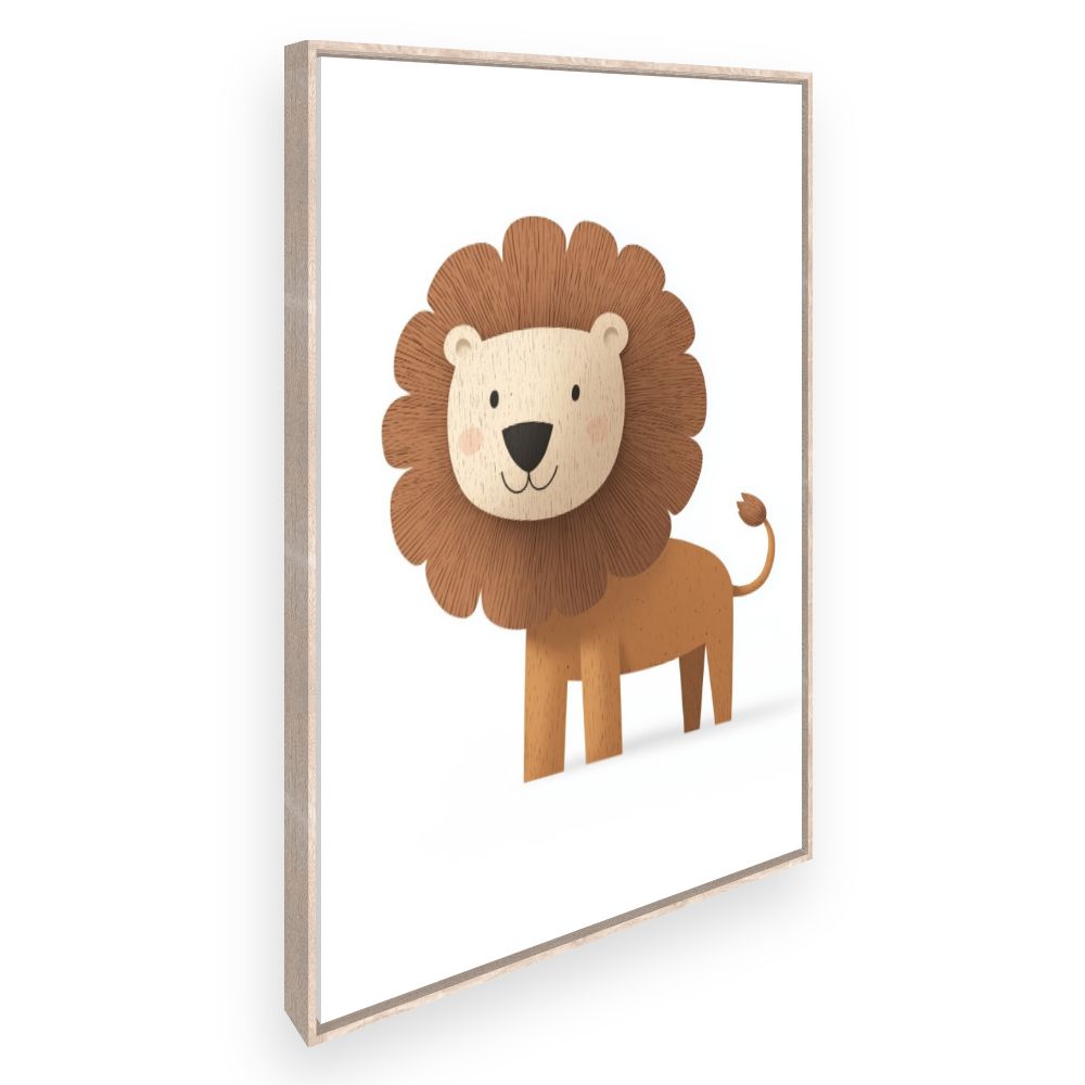 Tableau imprimé pour enfants 'Lion cartoon amical'