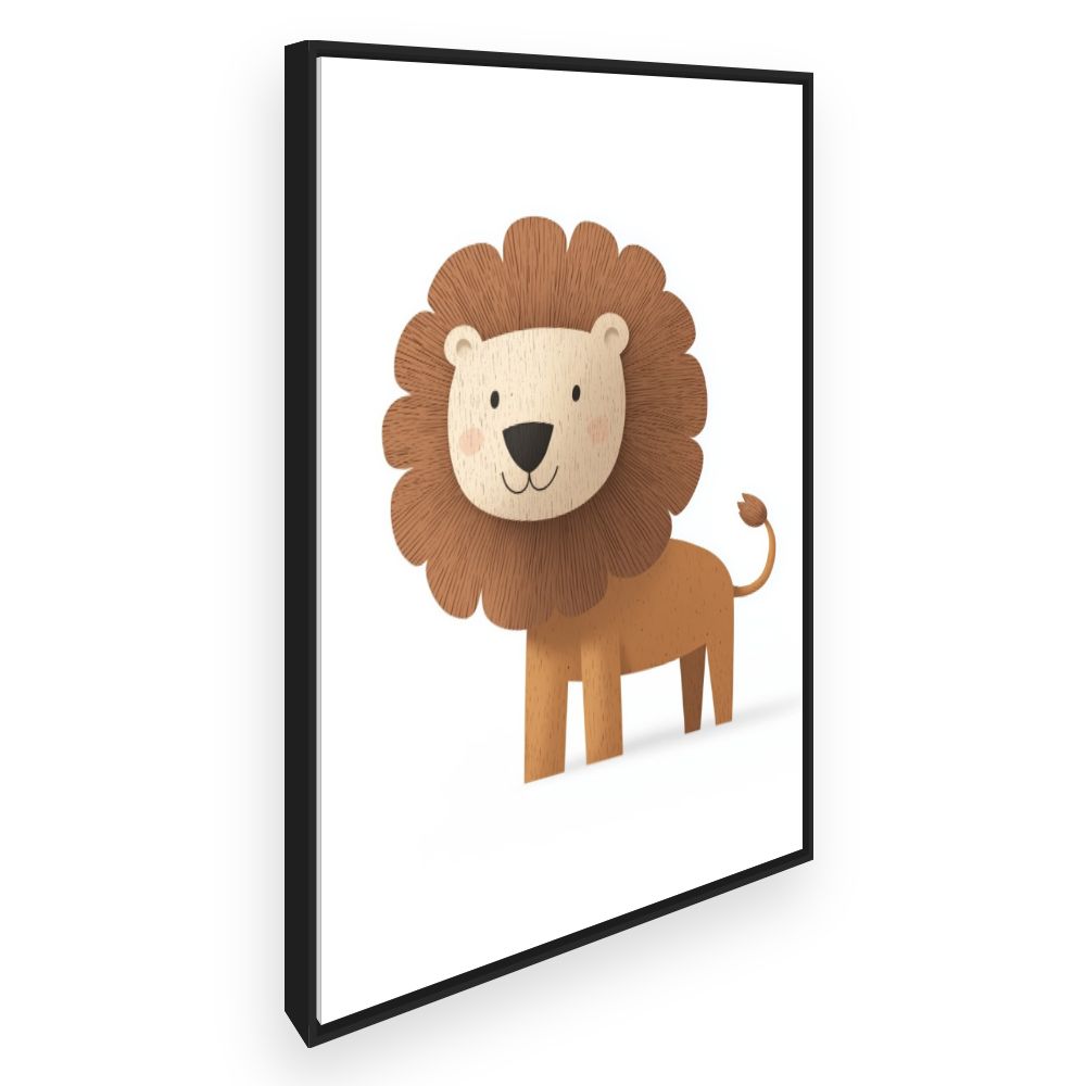 Tableau imprimé pour enfants 'Lion cartoon amical'