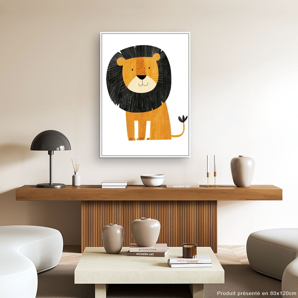 Tableau imprimé pour enfants 'Lion adorable'