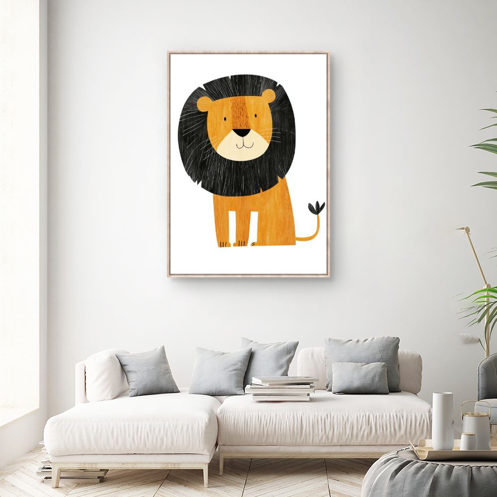 Tableau imprimé pour enfants 'Lion adorable'