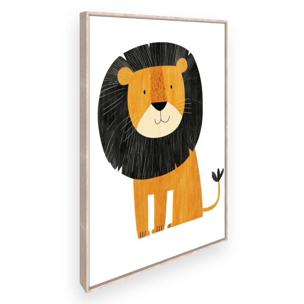 Tableau imprimé pour enfants 'Lion adorable'