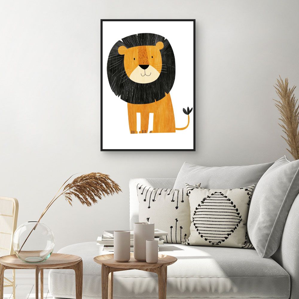 Tableau imprimé pour enfants 'Lion adorable'
