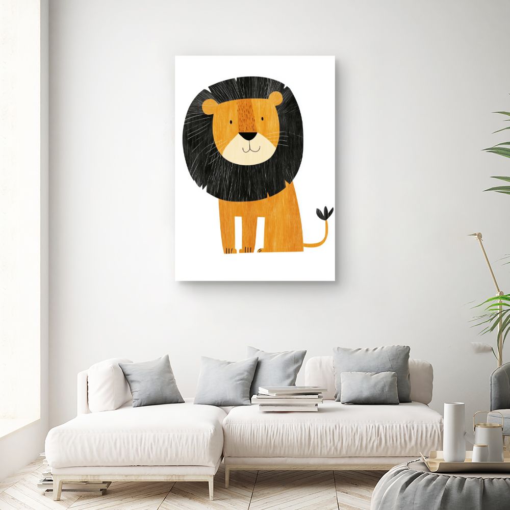 Tableau imprimé pour enfants 'Lion adorable'