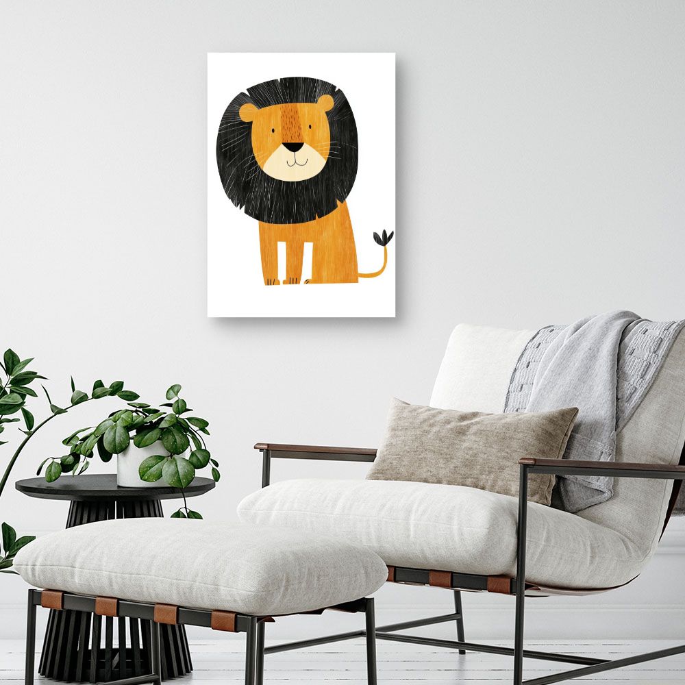 Tableau imprimé pour enfants 'Lion adorable'