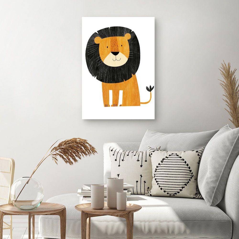 Tableau imprimé pour enfants 'Lion adorable'