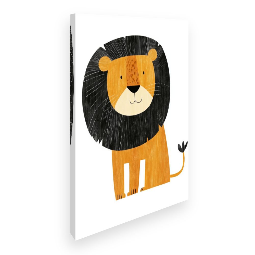 Tableau imprimé pour enfants 'Lion adorable'