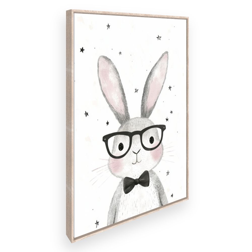 Tableau imprimé pour enfants 'Lapin élégant'
