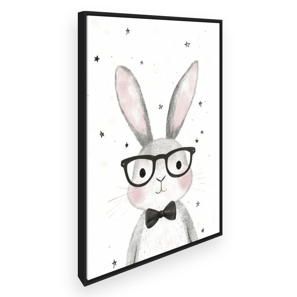 Tableau imprimé pour enfants 'Lapin élégant'